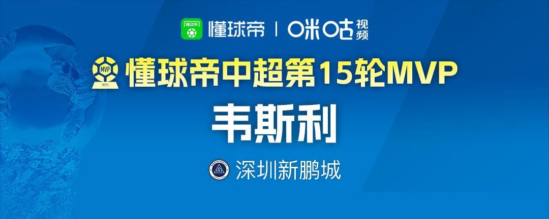 爱游戏-懂球帝2026赛季中超第15轮MVP：韦斯利